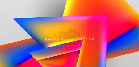 Téléchargez les illustrations : Fond abstrait vecteur triangle futuriste avec des gradients fluides colorés - en licence libre de droit