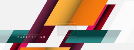 Illustration for Background. Geometric diagonal square shapes and lines abstract composition. Vector illustration for wallpaper banner background or landing page - Royalty Free Image