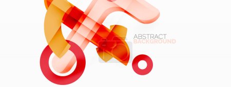 Illustration for Minimalist geometric abstract background. Lines, circles with shadow effects composition wallpaper design - Royalty Free Image