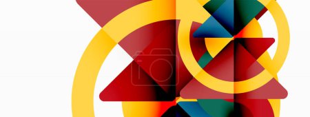 Illustration for Creative geometric wallpaper. Minimal abstract background. Triangles and circles composition vector illustration for wallpaper banner background or landing page - Royalty Free Image