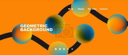 Photo for Network concept, line points connections geometric landing page background. - Royalty Free Image
