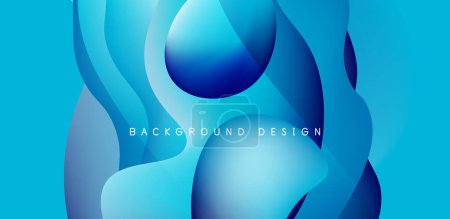 Photo for Abstract background fluid bubbles and wave elements. Template for covers, templates, flyers, placards, brochures, banners - Royalty Free Image