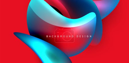 Photo for Fluid color liquid 3d elements abstract background - Royalty Free Image