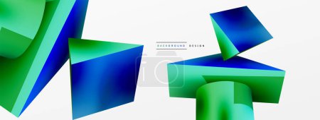 Foto de Metallic 3d shape vector geometric background. Trendy techno business template for wallpaper, banner, background or landing - Imagen libre de derechos