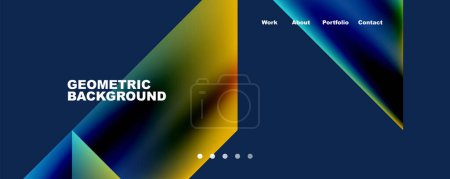 Illustration for Trendy minimal geometric composition abstract background. Triangle fluid bright colors backdrop. Vector Illustration For Wallpaper, Banner, Background, Card, Book Illustration, landing page - Royalty Free Image