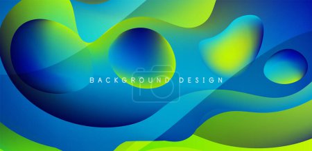 Illustration for Fluid waves abstract background for covers, templates, flyers, placards, brochures, banners - Royalty Free Image