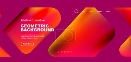Illustration for Liquid shapes with flowing gradient colors. Geometric circle round triangles. Vector illustration for wallpaper, banner, background, leaflet, catalog, cover, flyer - Royalty Free Image