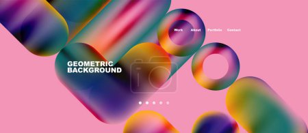 Illustration for Round shapes and circles with liquid gradients - Royalty Free Image