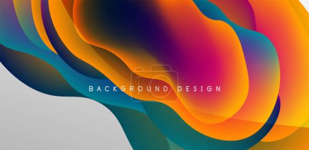 Illustration for Abstract background fluid bubbles and wave elements. Template for covers, templates, flyers, placards, brochures, banners - Royalty Free Image