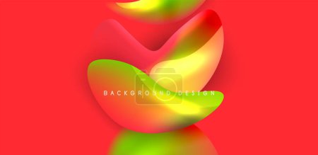 Téléchargez les illustrations : Beautiful liquid shapes with fluid colors abstract background - en licence libre de droit
