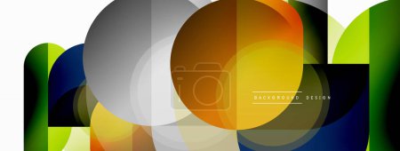 Illustration for Creative geometric wallpaper. Minimal circle triangle and square line abstract background. Vector illustration for wallpaper banner background or landing page - Royalty Free Image