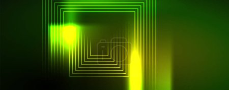 Illustration for Neon glowing lines and angles, magic energy space light concept. Vector illustration for wallpaper, banner, background, leaflet, catalog, cover, flyer - Royalty Free Image