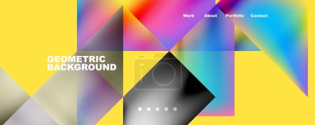 Illustration for Trendy minimal geometric composition abstract background. Triangle fluid bright colors backdrop. Vector Illustration For Wallpaper, Banner, Background, Card, Book Illustration, landing page - Royalty Free Image