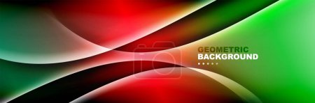 Illustration for Abstract background - waves and lines composition created with lights and shadows. Technology or business digital template - Royalty Free Image