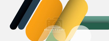 Illustration for Overlapping round shapes and lines background. Vector illustration for wallpaper banner background or landing page - Royalty Free Image