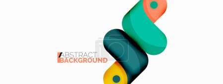 Illustration for Creative geometric wallpaper. Round arrow shape minimal geometric background. Techno business template for wallpaper, banner, background or landing - Royalty Free Image