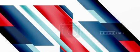 Illustration for Minimal geometric abstract background. Dynamic 3d lines composition. Trendy techno business template for wallpaper, banner, background or landing - Royalty Free Image