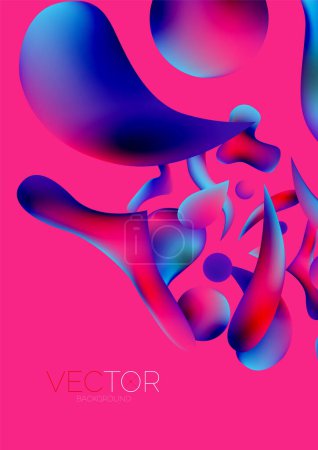 Ilustración de Fluid water drop shape composition abstract background. Vector illustration for banner background or landing page - Imagen libre de derechos