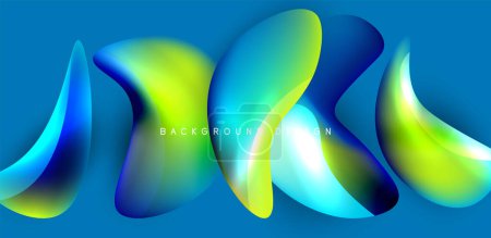 Illustration for Beautiful liquid shapes with fluid colors abstract background - Royalty Free Image