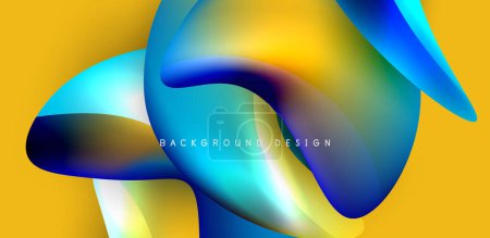 Ilustración de Beautiful liquid shapes with fluid colors abstract background - Imagen libre de derechos