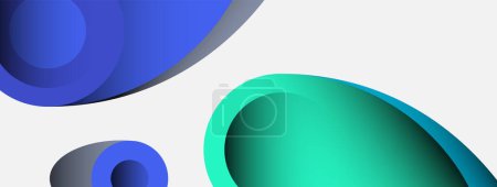Illustration for Abstract background. Minimal geometric circles and round style shapes with deep shadow effects. Trendy technology business template for wallpaper banner or background - Royalty Free Image