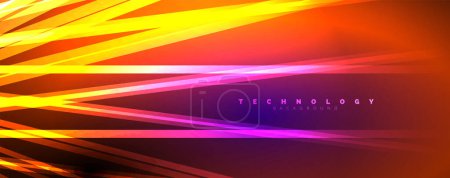 Illustration for Neon shiny light abstract lines, light beams concept abstract background. Vector Illustration For Wallpaper, Banner, Background, Card, Book Illustration, landing page - Royalty Free Image