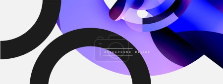 Illustration for Round shapes circles and other geometric forms. Vector illustration for wallpaper banner background card or landing page - Royalty Free Image