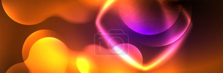 Ilustración de Magic neon glowing lights abstract background wallpaper design, vector illustration - Imagen libre de derechos