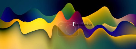 Ilustración de Fondo abstracto de ondas líquidas dinámicas para cubiertas, plantillas, volantes, carteles, folletos, pancartas - Imagen libre de derechos