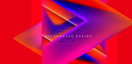 Photo for Futuristic triangle vector abstract background with colorful fluid gradients - Royalty Free Image