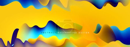 Illustration for Dynamic liquid waves abstract background for covers, templates, flyers, placards, brochures, banners - Royalty Free Image