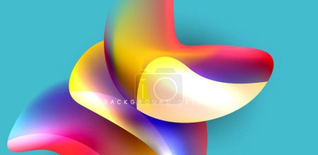Ilustración de Beautiful liquid shapes with fluid colors abstract background - Imagen libre de derechos
