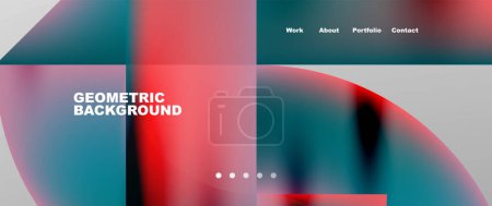 Illustration for Minimal geometric abstract background. Circle and line design. Trendy techno business template for wallpaper, banner, background or landing - Royalty Free Image