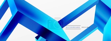 Illustration for 3D cube shapes vector geometric background. Trendy techno business template for wallpaper, banner, background or landing - Royalty Free Image