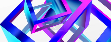 Téléchargez les illustrations : 3D cube shapes vector geometric background. Trendy techno business template for wallpaper, banner, background or landing - en licence libre de droit
