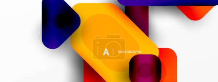 Illustration for Minimal geometric abstract background. Colorful geometric blocks. Lines, squares and triangles composition wallpaper - Royalty Free Image