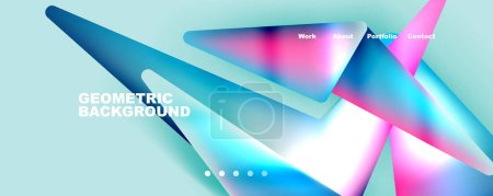 Illustration for Bright colorful triangular shapes abstract background with fluid color effect. Glass, light and shadow effects. Illustration For Wallpaper, Banner, Background, Card, Book Illustration, landing page - Royalty Free Image