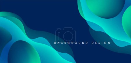 Illustration for Abstract background fluid bubbles and wave elements. Template for covers, templates, flyers, placards, brochures, banners - Royalty Free Image