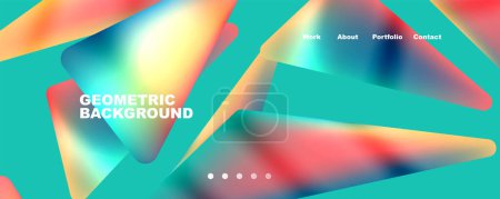 Ilustración de Bright colorful triangular shapes abstract background with fluid color effect. Glass, light and shadow effects. Illustration For Wallpaper, Banner, Background, Card, Book Illustration, landing page - Imagen libre de derechos