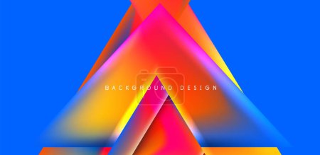 Illustration for Futuristic triangle vector abstract background with colorful fluid gradients - Royalty Free Image
