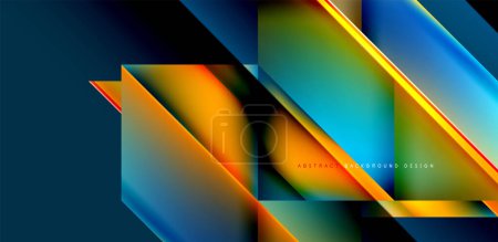 Téléchargez les illustrations : Design triangle dynamique avec dégradé fluide couleurs fond abstrait - en licence libre de droit