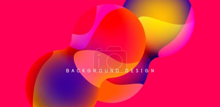 Illustration for Bright abstract background glossy shiny circle and sphere composition. Minimalist geometric vector Illustration For Wallpaper, Banner, Background, Card - Royalty Free Image