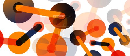 Illustration for Abstract background. Round dots connected by lines. Trendy techno business template for wallpaper, banner, background or landing - Royalty Free Image
