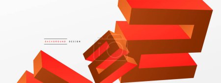 Ilustración de 3d line geometric creative abstract background. Trendy techno business template for wallpaper, banner, background or landing - Imagen libre de derechos