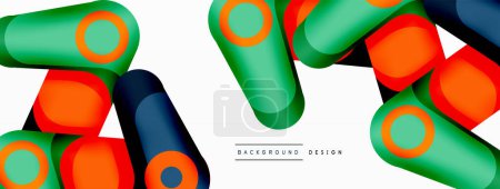 Illustration for Trendy creative minimalist geometric background. Abstract round shapes composition for wallpaper, banner, background or landing - Royalty Free Image