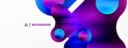 Illustration for Round shapes and circle geometric abstract background. Vector Illustration For Wallpaper, Banner, Background, Card, Book Illustration, landing page - Royalty Free Image