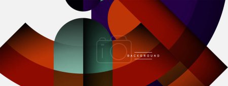 Illustration for Geometric abstract background. Round shapes, circles, lines composition for wallpaper banner background or landing page - Royalty Free Image