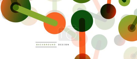 Illustration for Line points connections geometric abstract background. Circles connected by lines. Trendy techno business template for wallpaper, banner, background or landing - Royalty Free Image