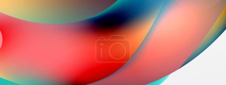 Ilustración de Fluid abstract background. Liquid color gradients composition. Round shapes and circle flowing design for wallpaper, banner, background or landing - Imagen libre de derechos