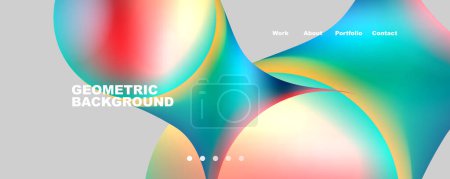 Illustration for Round shapes and circles geometric abstract background. Vector Illustration For Wallpaper, Banner, Background, Card, Book Illustration, landing page - Royalty Free Image
